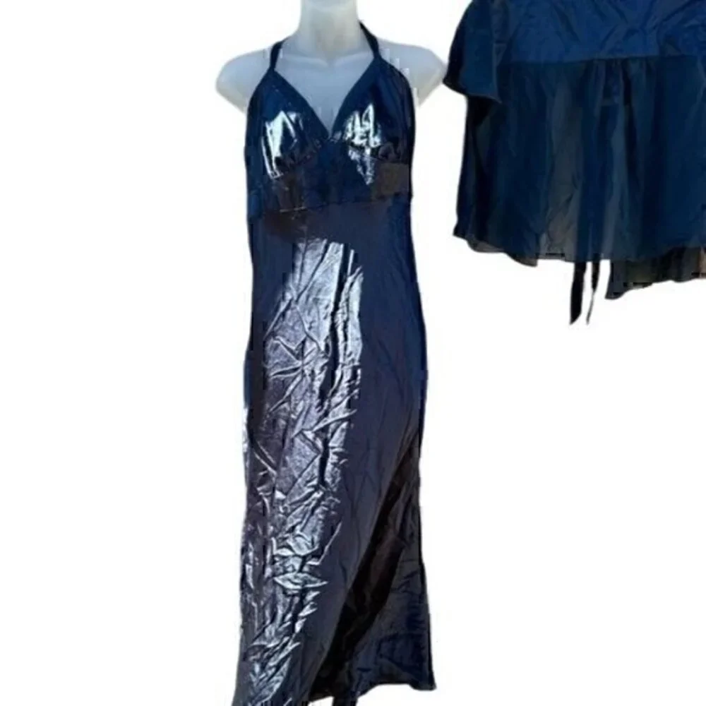 Cabernet sleeveless gown bed jacket L XL Blue